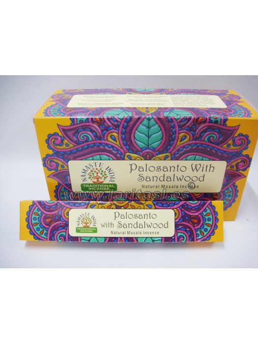 Incenso Namaste India Palo Santo e Sândalo 15gr (12x15gr)